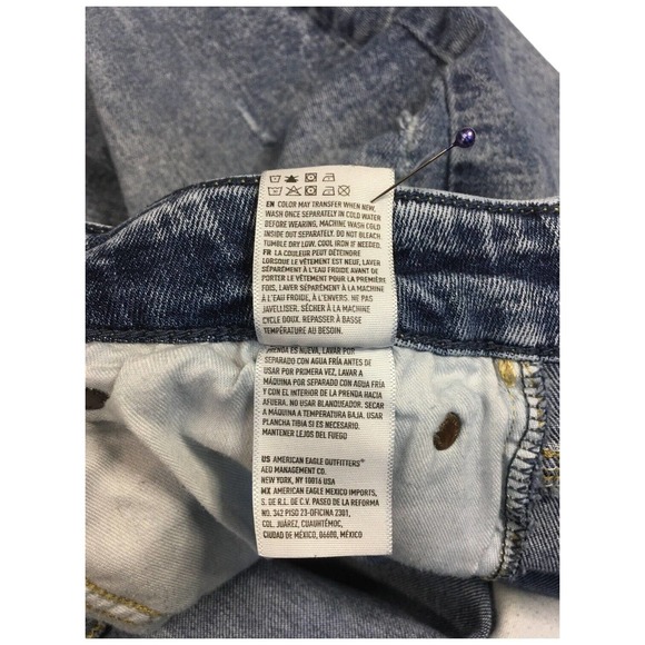 American Eagle Mens Size 38 Flex Slim Taper Distressed Stone Wash Denim Blue - Picture 9 of 14